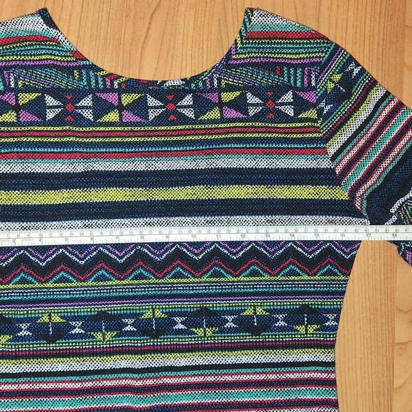XHILARATION Women's Colorful Aztec Print Stretch Midi Pull On MED - Picture 7 of 9